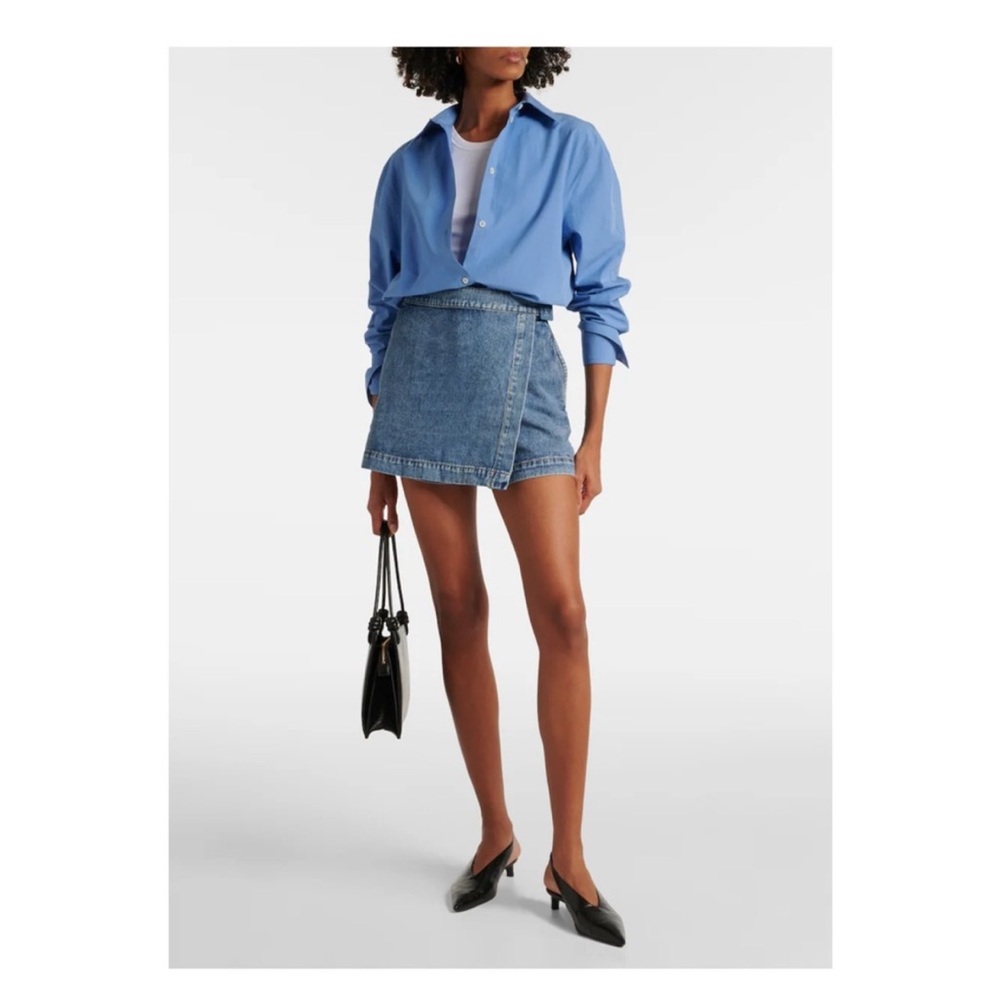 Veronica Beard Blue Denim Skirt Jean shorts wrap Diaz skort spring summer
